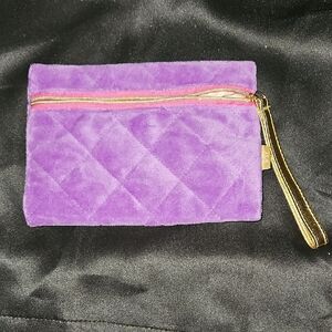 Purple Quilted Makeup Bag